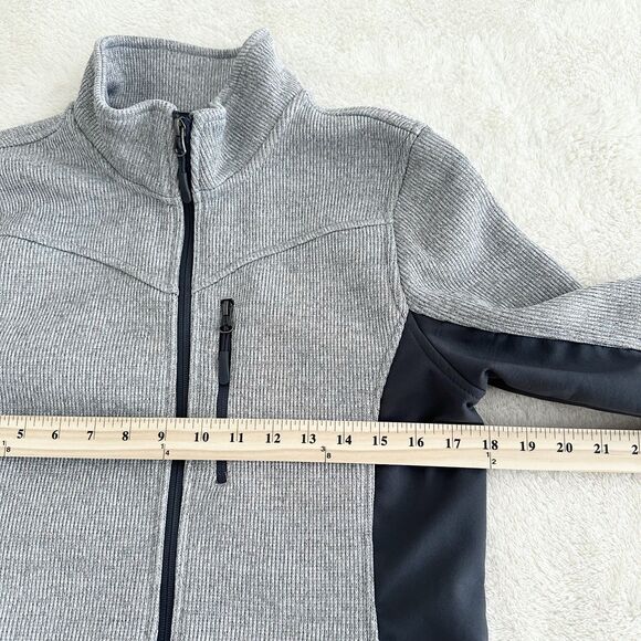 Faded Glory Jacket Size M Gray Full Zip Ribbed Fitted Lightweight Activewear - Picture 9 of 9